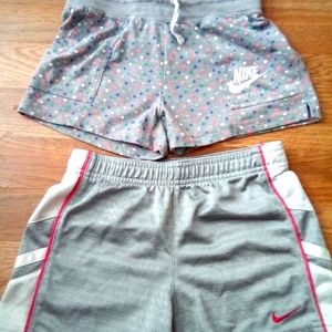 TWO pairs of NIKE shorts Girls sz6